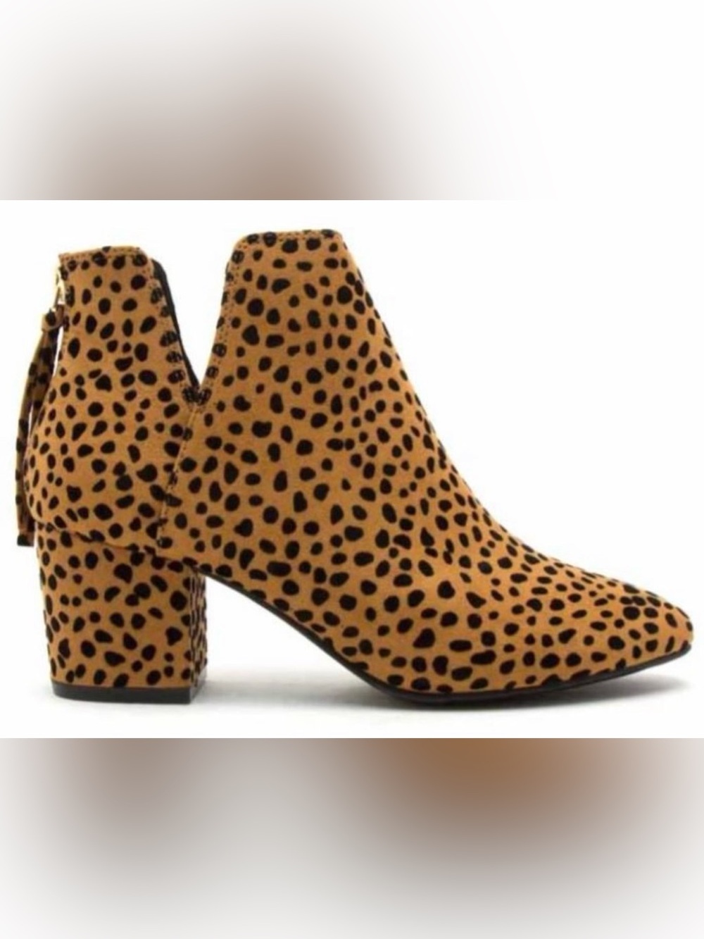 NIB Qupid Leopard Print Joann Ankle Booties Size 8.5